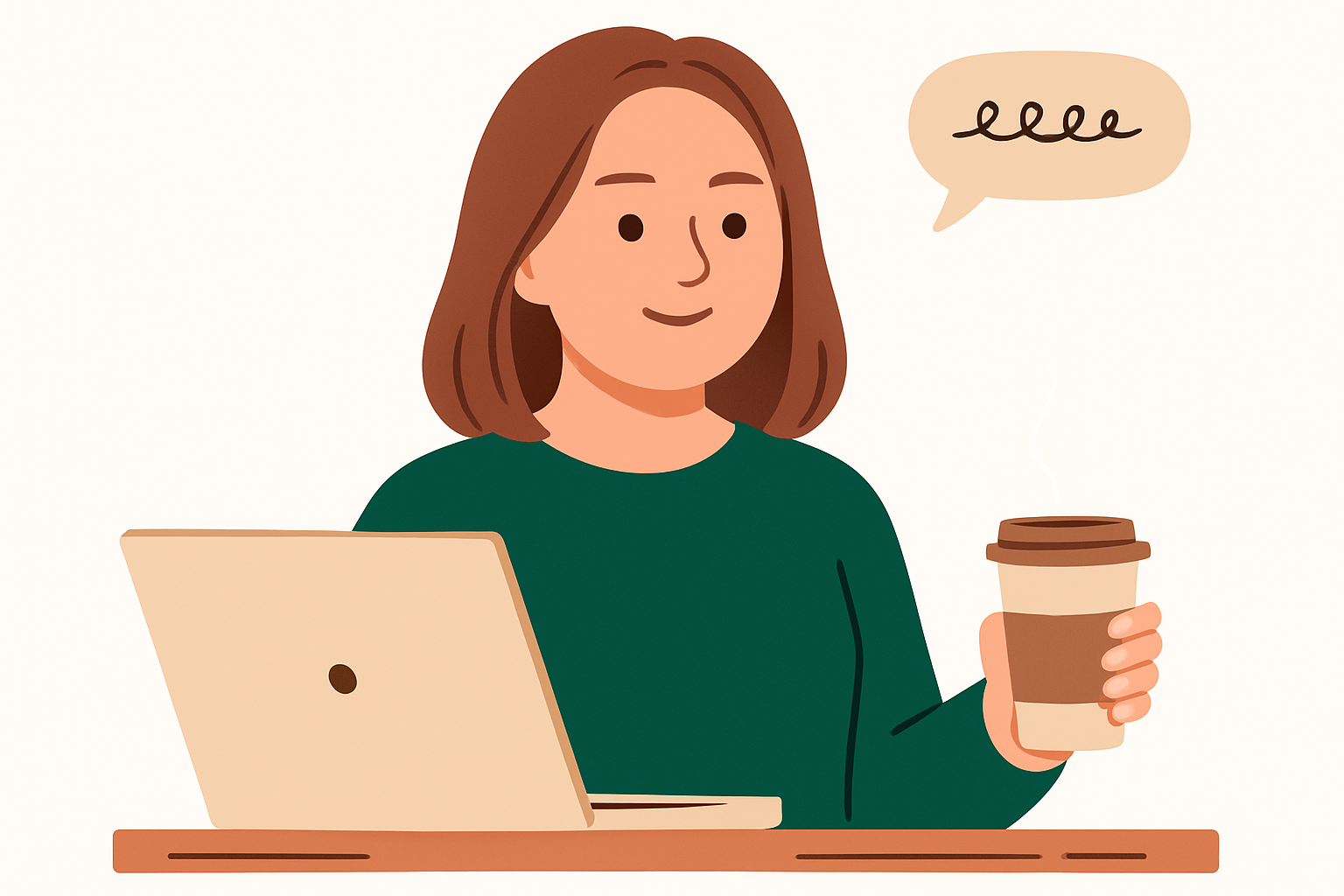 Teacher Marina with coffee